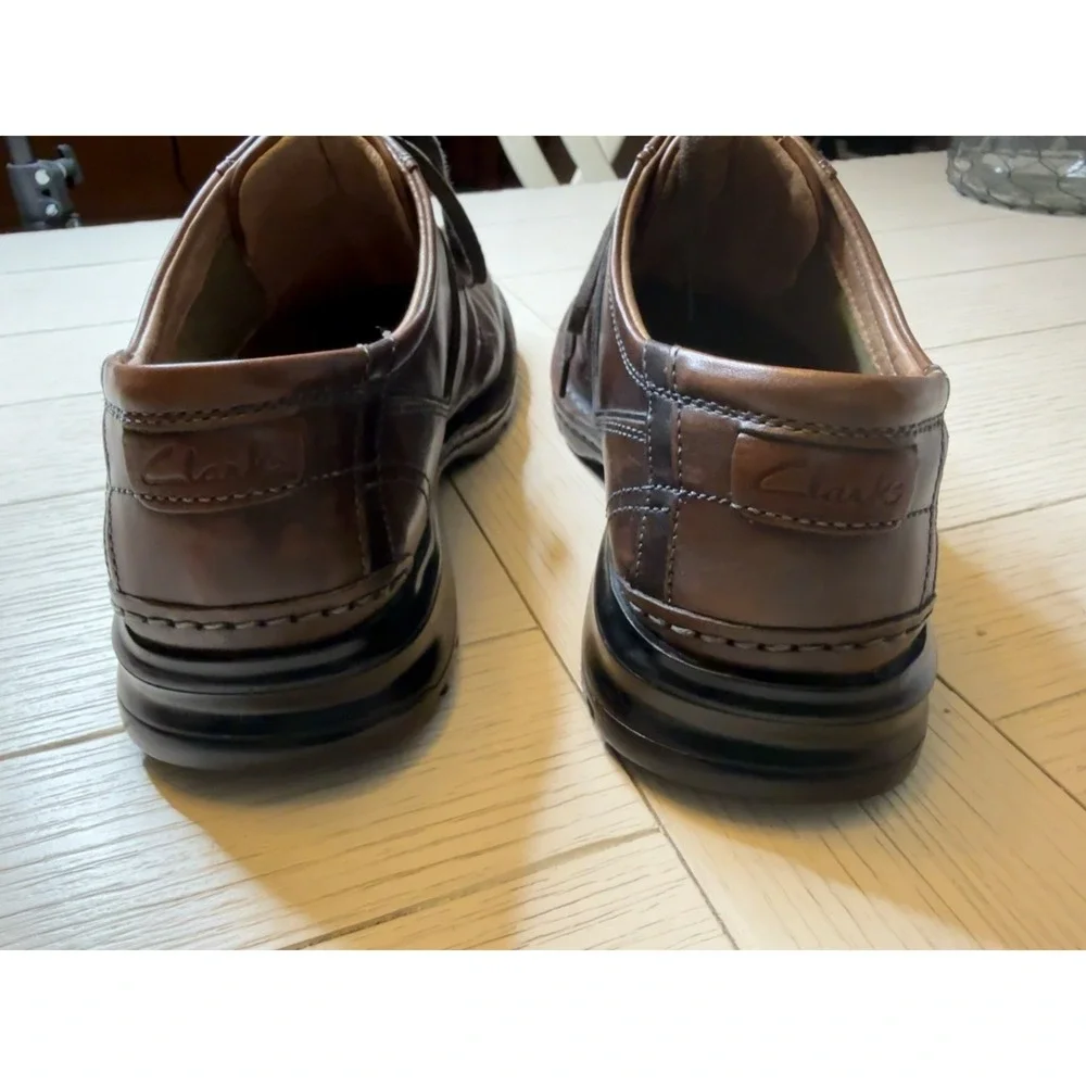CLARKS Touareg 70852 Mens Brown Chestnut‎ Leather Casual Oxford Shoes Size 12 M